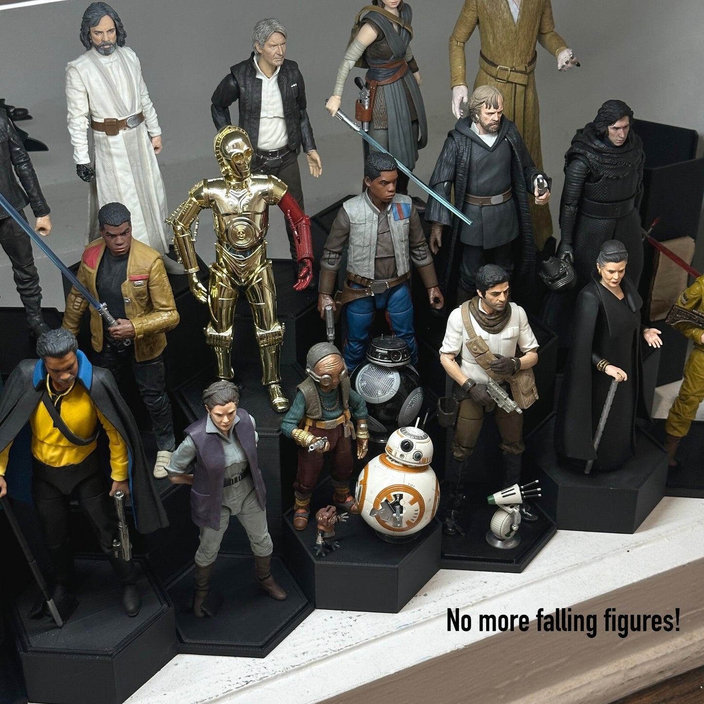 Star Wars 3D Printed Hexagon Display Stand system – 6"  black series Figures