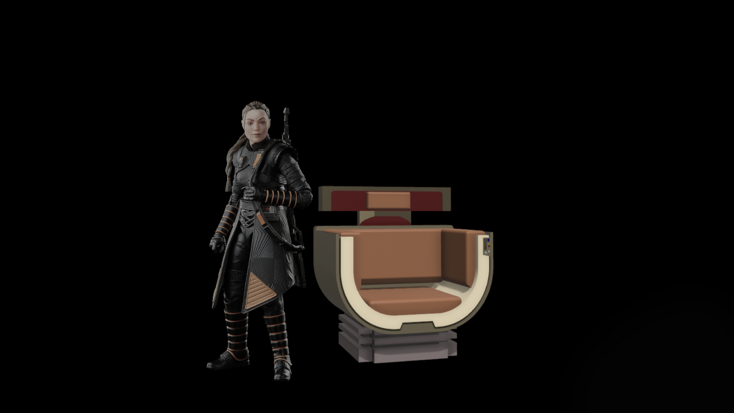 3d Printed Mok Shaiz's Chair for 3.75" and 6" figures