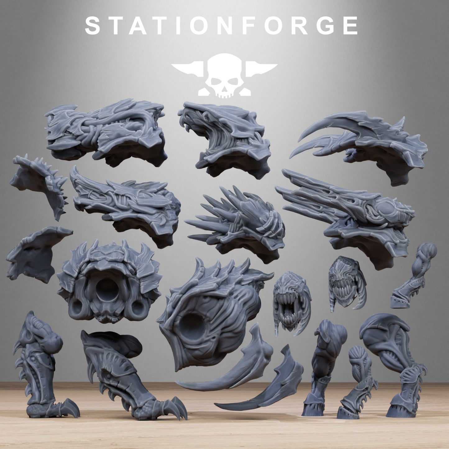 Xenarid spider beasts (2) from Station Forge 32mm. FREE BASE