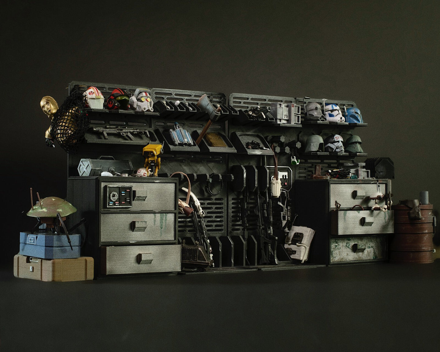 3D printed weapons storage room for Star Wars 3.75" Vintage figures