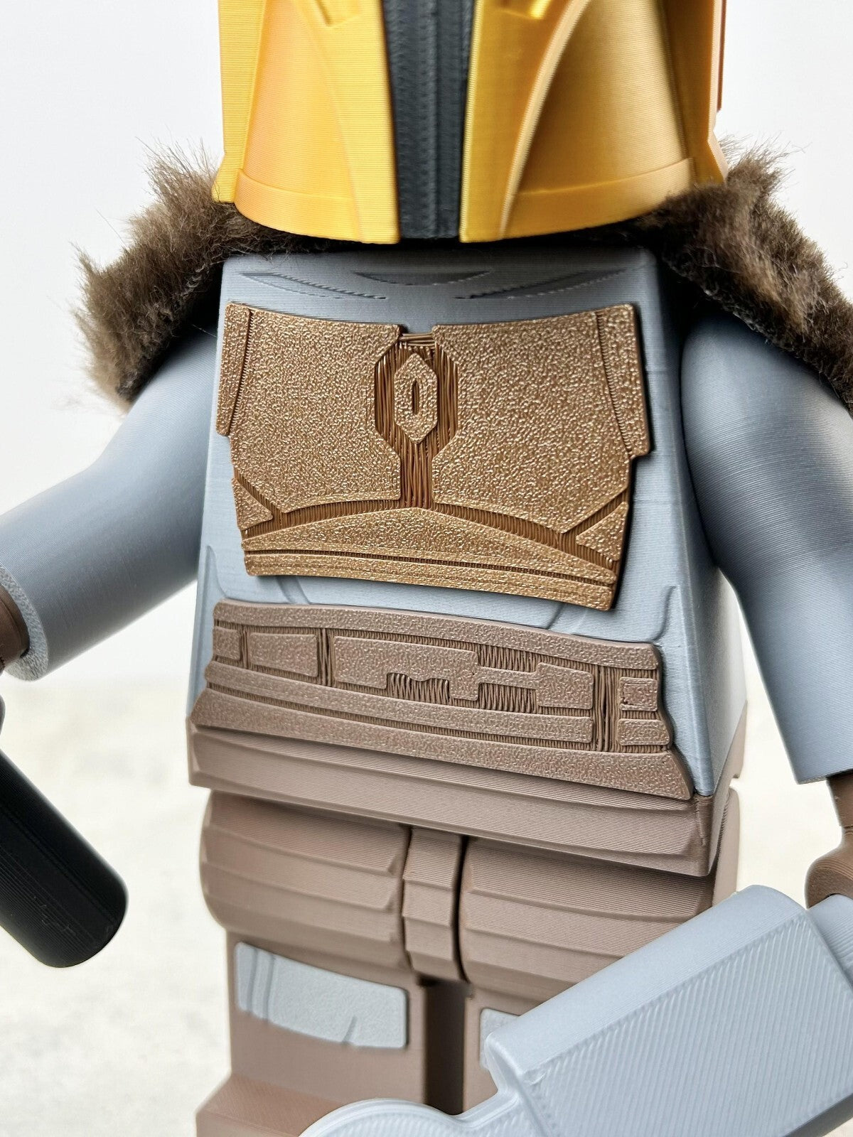 3D Printed. 9" Brick inspired Deluxe The Armourer with fur and tools
