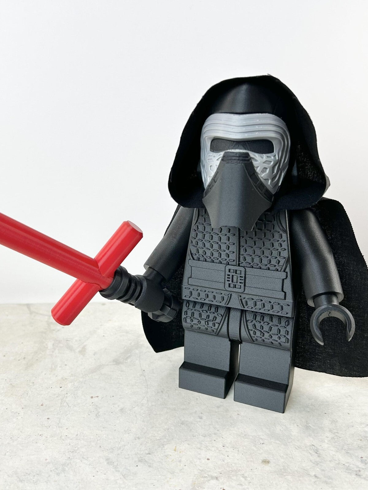 3D Printed. 9" Brick inspired Deluxe Kylo Ren with cape