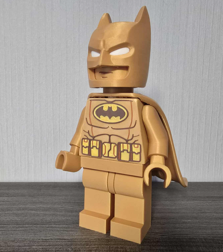 3D Printed. 9" brick inspired Deluxe Batman 2026 GOLD 20 Years Version Figure