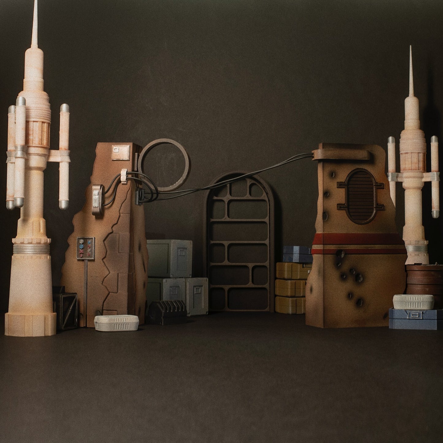 3D Printed Jedha Diorama for 3.75" & 6" Star Wars Figures