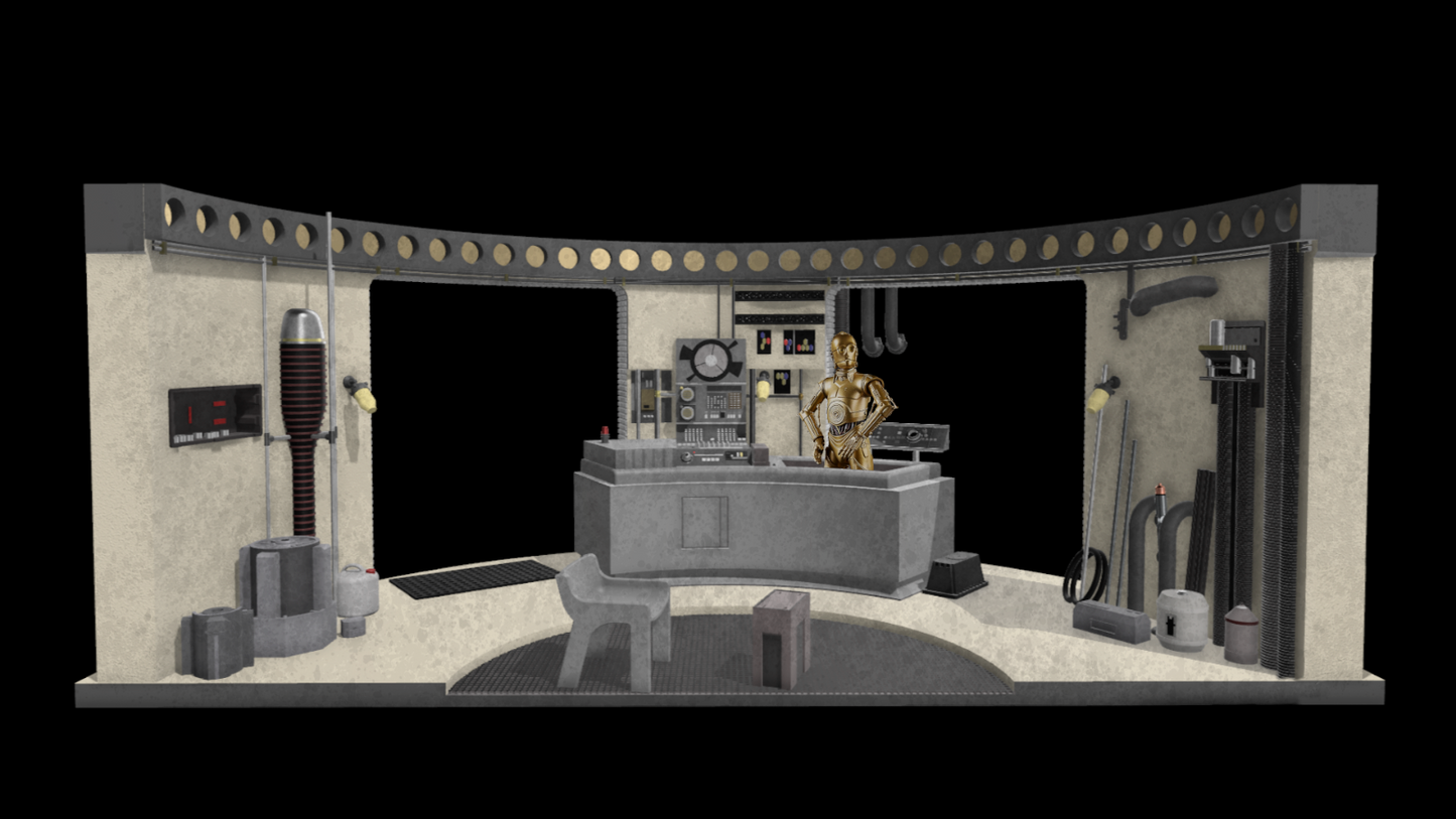 3D Printed Lars Garage Diorama for 3.75" and 6" figures