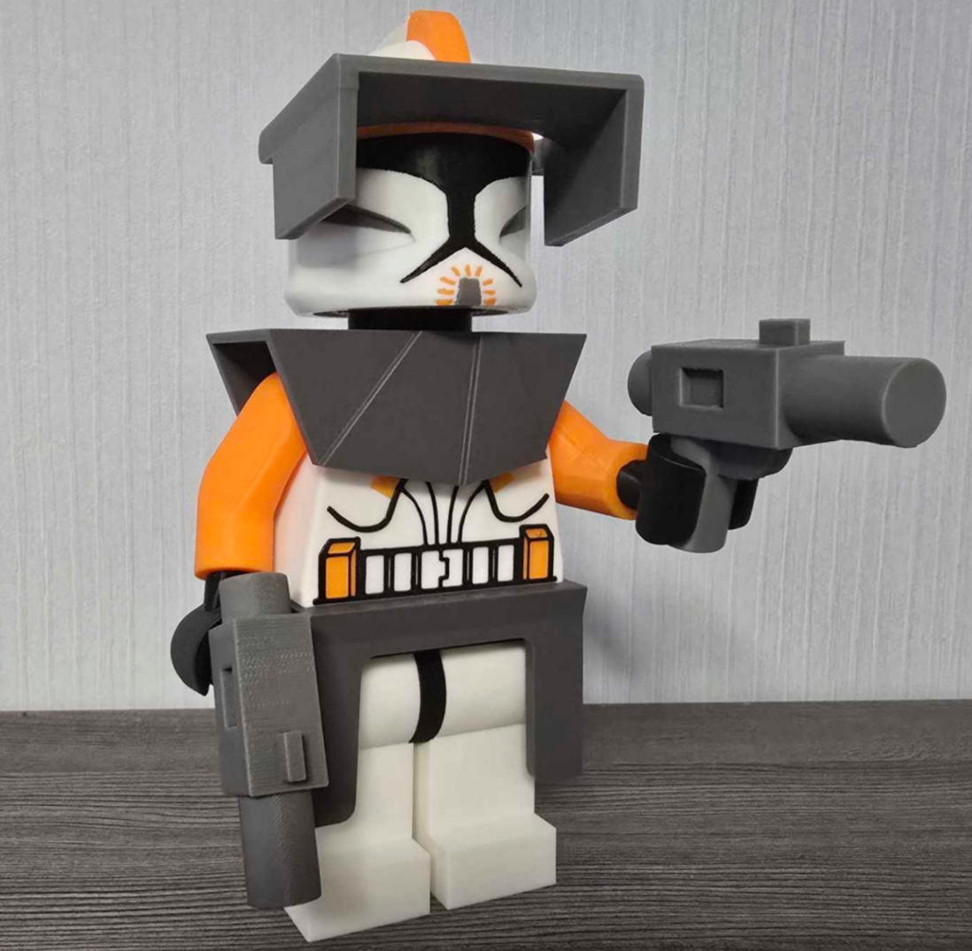 3D Printed. 9" brick inspired Deluxe Star Wars Cody Figure