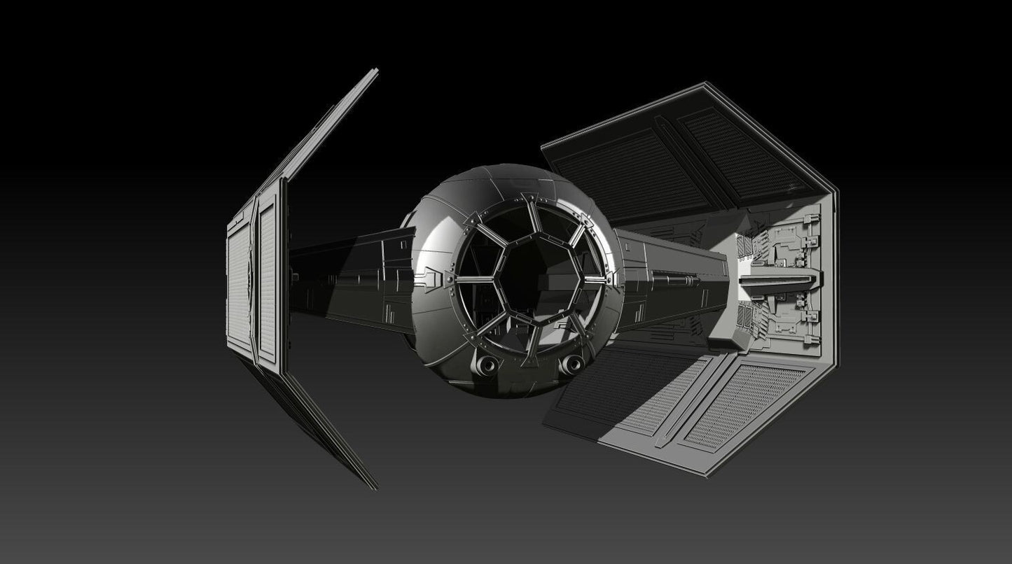 Darth Vaders Tie Advanced X1 3D print model for 3.73" Scale Star Wars figure