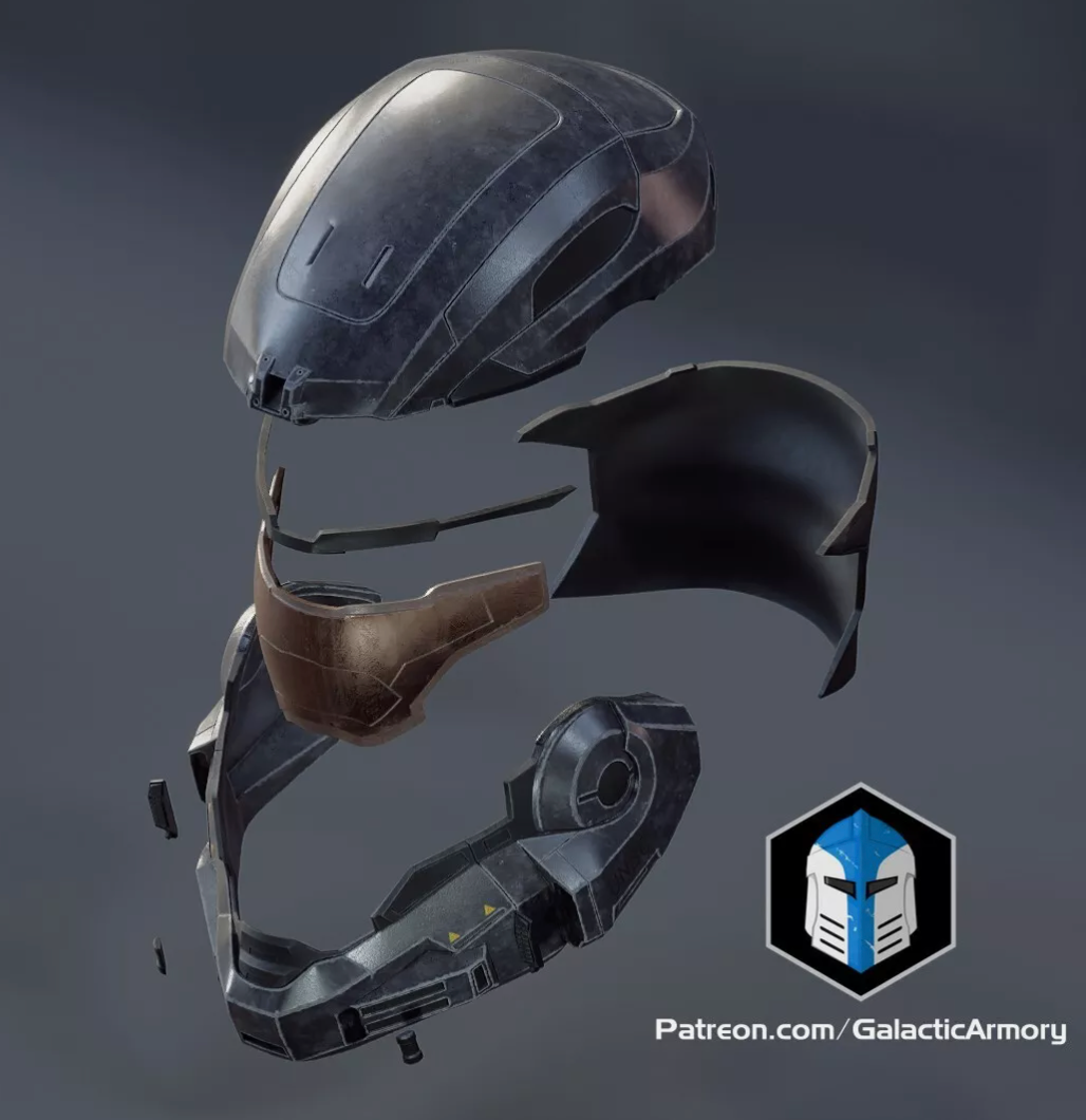 Halo Reach Noble 6 Helmet - 3D Printed Raw Kit