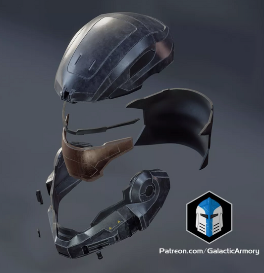 Halo Reach Noble 6 Helmet - 3D Printed Raw Kit