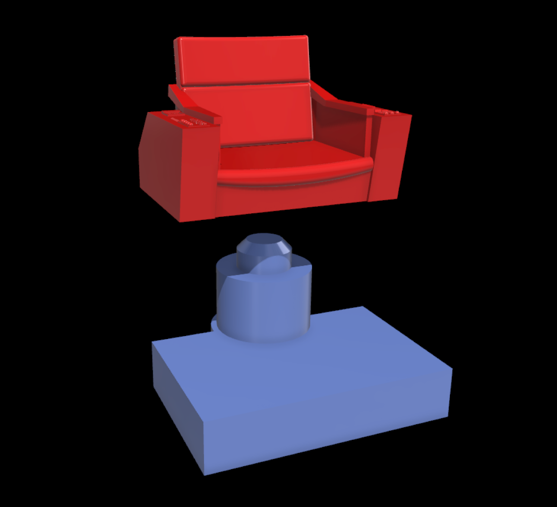 3D Printed Star Trek TOS Captain's Chair 3.75" Scale