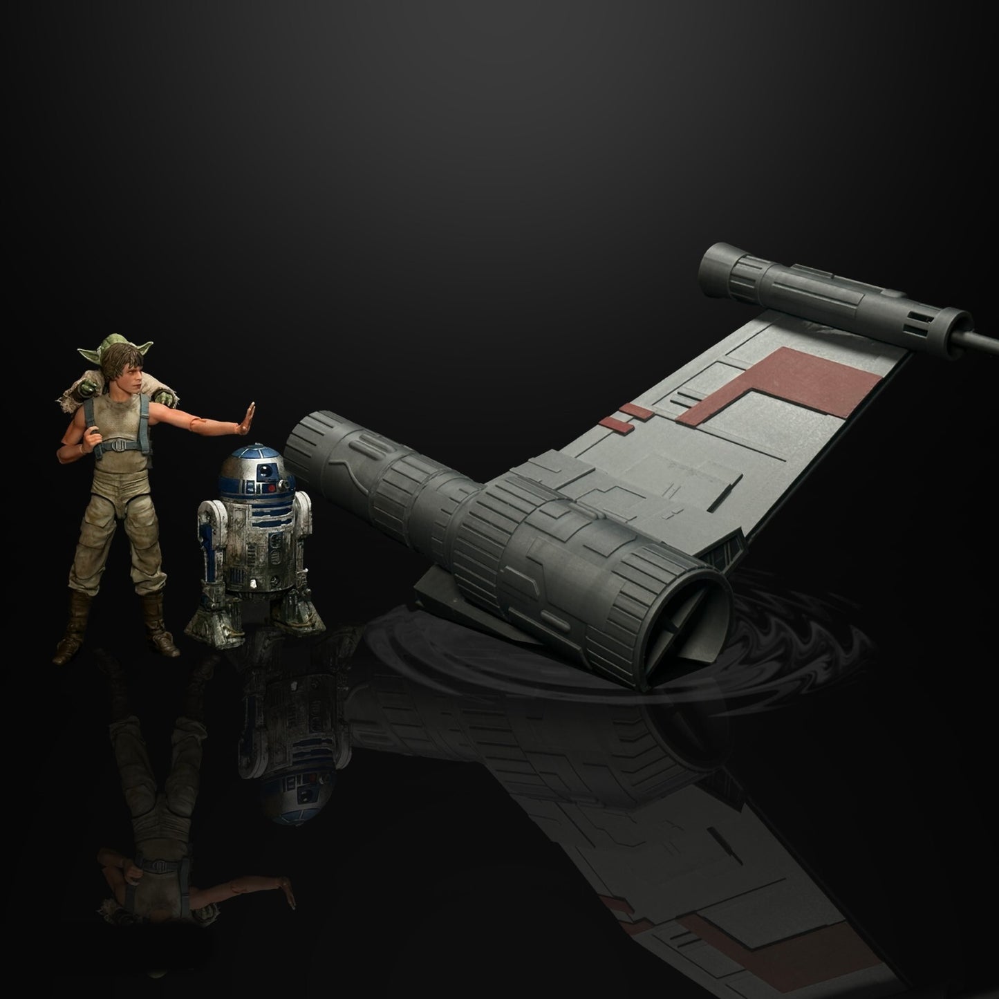 3D Printed buried X Wing diorama for Black Series figures