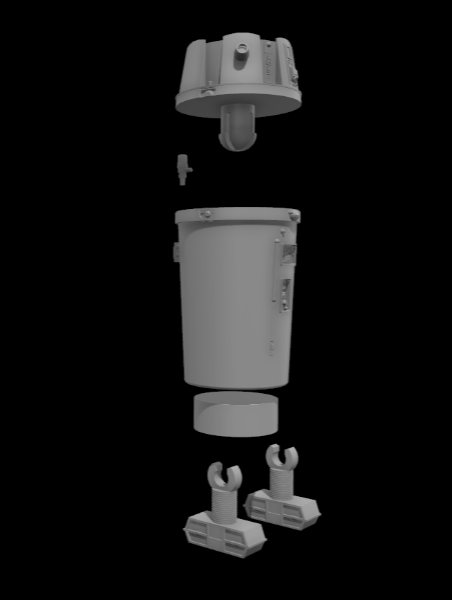 3D Printed Star Wars KT-310 Droid Figure Figure 3.75" or 6" Scale