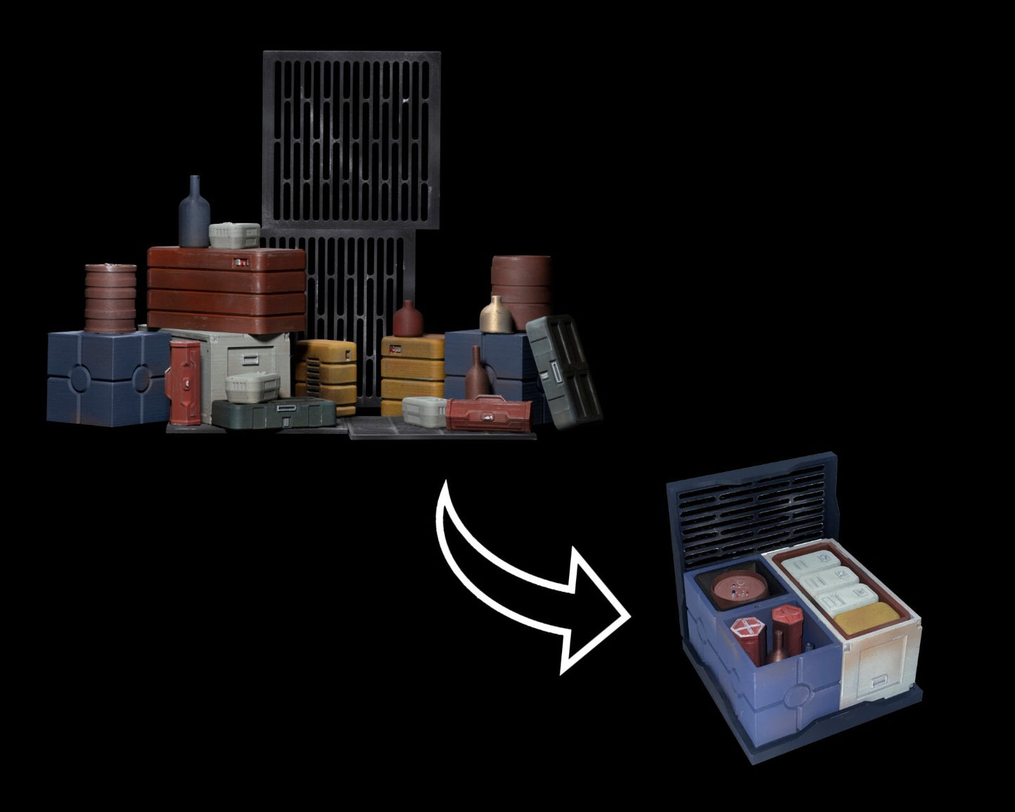 3D Printed Star Wars Nesting crates 6" Scale