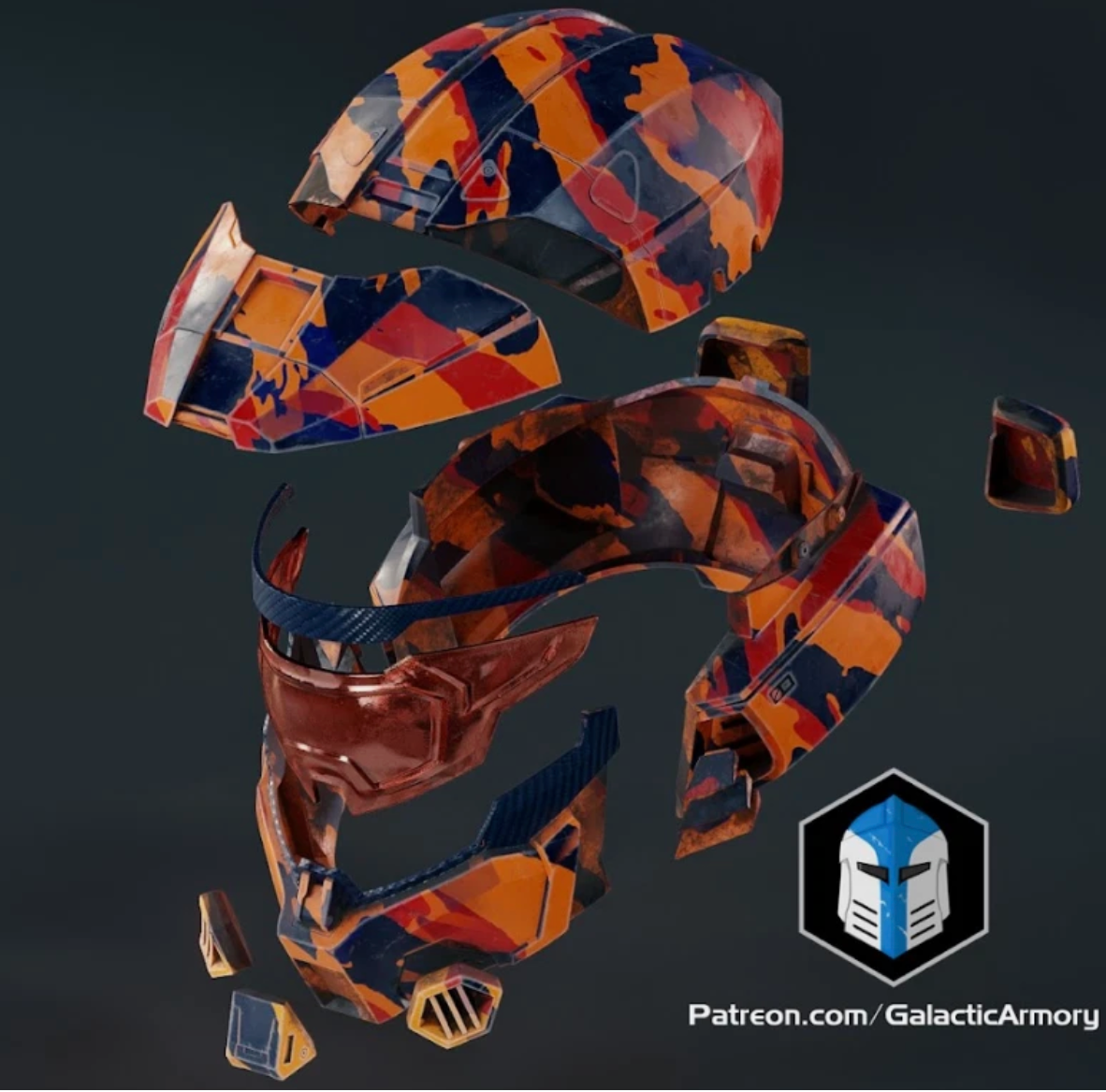 Halo Mark 7 spartan Helmet - 3D Printed Kit