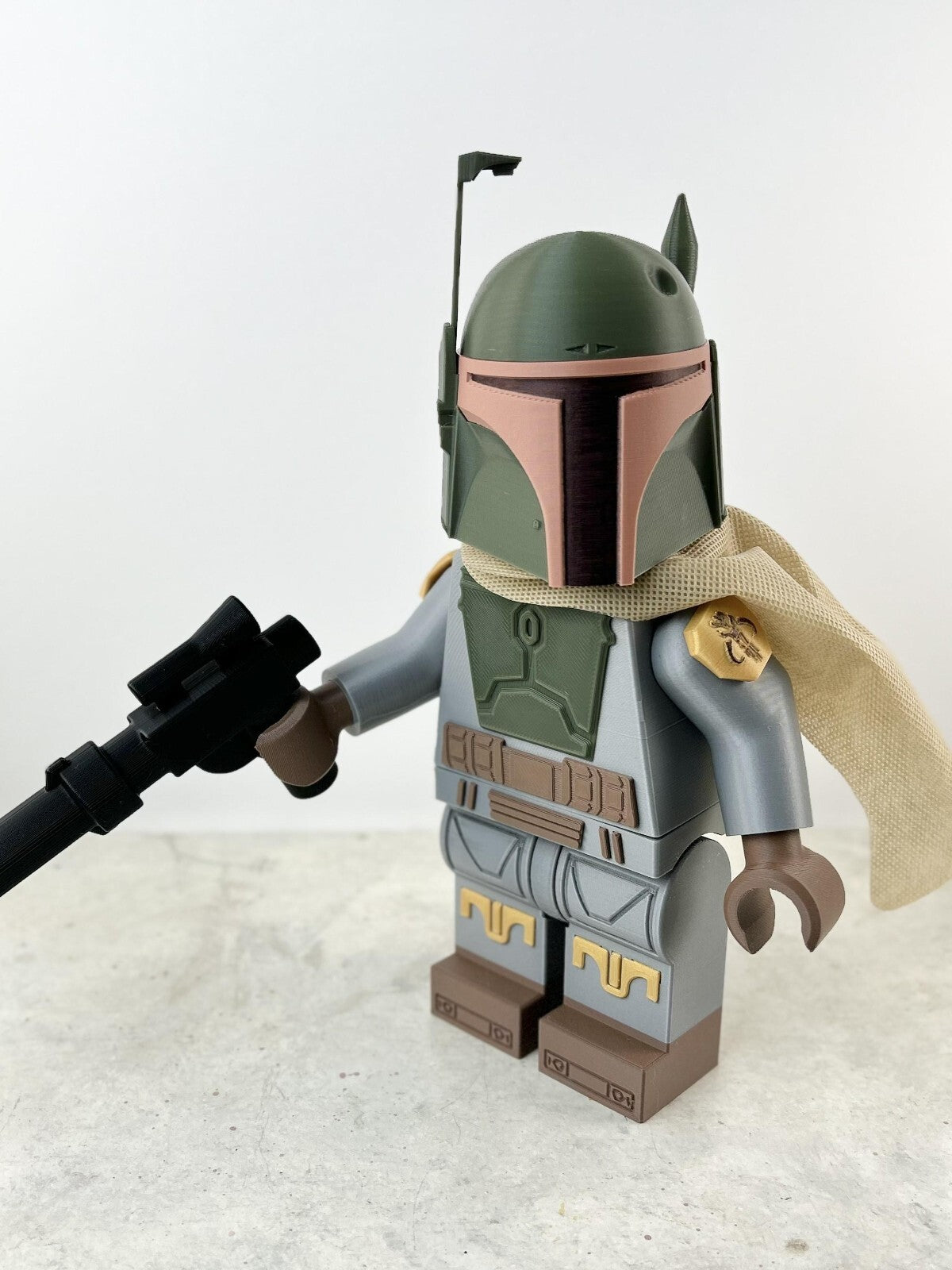 3D Printed. 18" Lego inspired Deluxe Boba Fett Figure With Cape