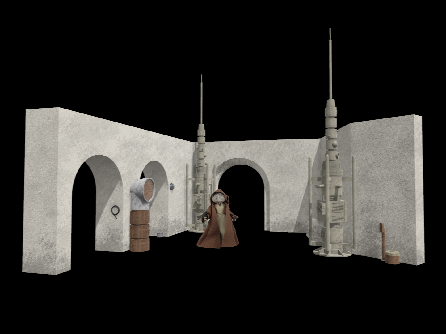3D Printed Mos Eisley Alleyway (Spaceport Speeders) For 3.75" and 6" Figures