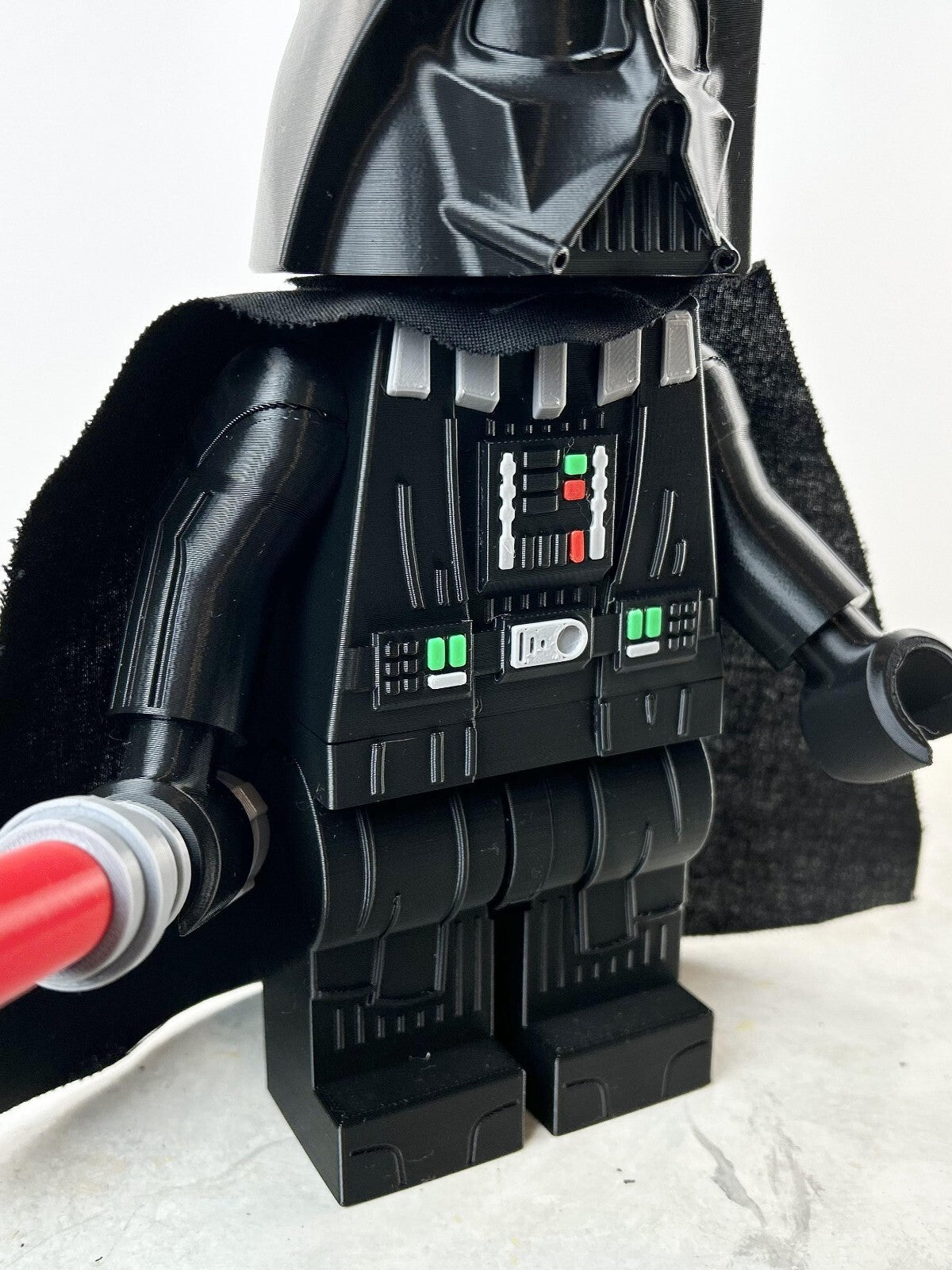 3D Printed. 9" Brick inspired Deluxe Darth Vader Figure With Cape