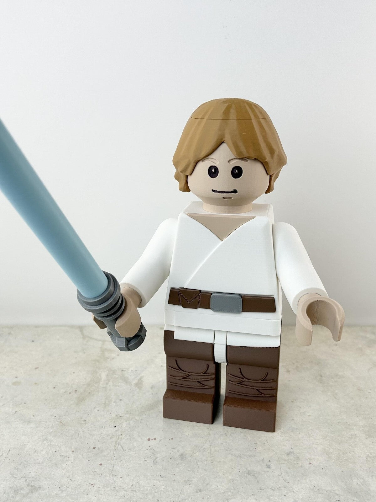 3D Printed. 9" Brick inspired Deluxe Luke Skywalker Figure