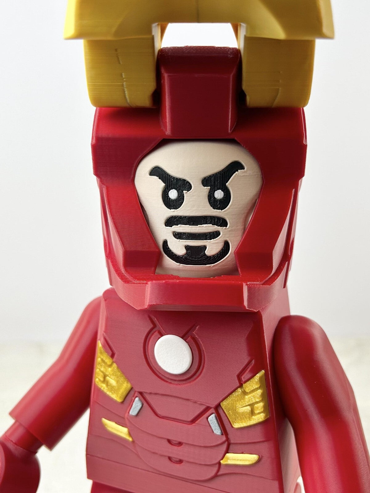 3D Printed. 9" brick inspired Deluxe Iorn Man Figure