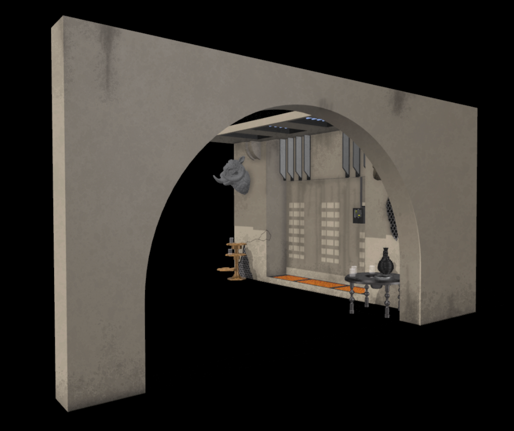 Star Wars Jabba's Palace Trophy Wall Diorama for 3.75 in (1:18) Figure