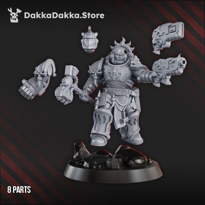 Leutenant Argus Sauros 3 From Dakka Dakka32mm Base Included