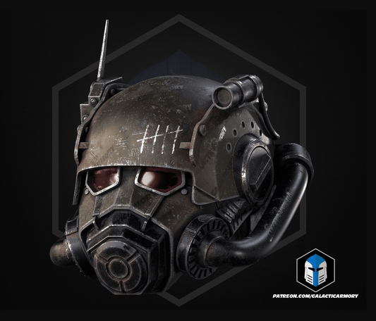 The Fallout NCR Power Armor Helmet 3D printed raw