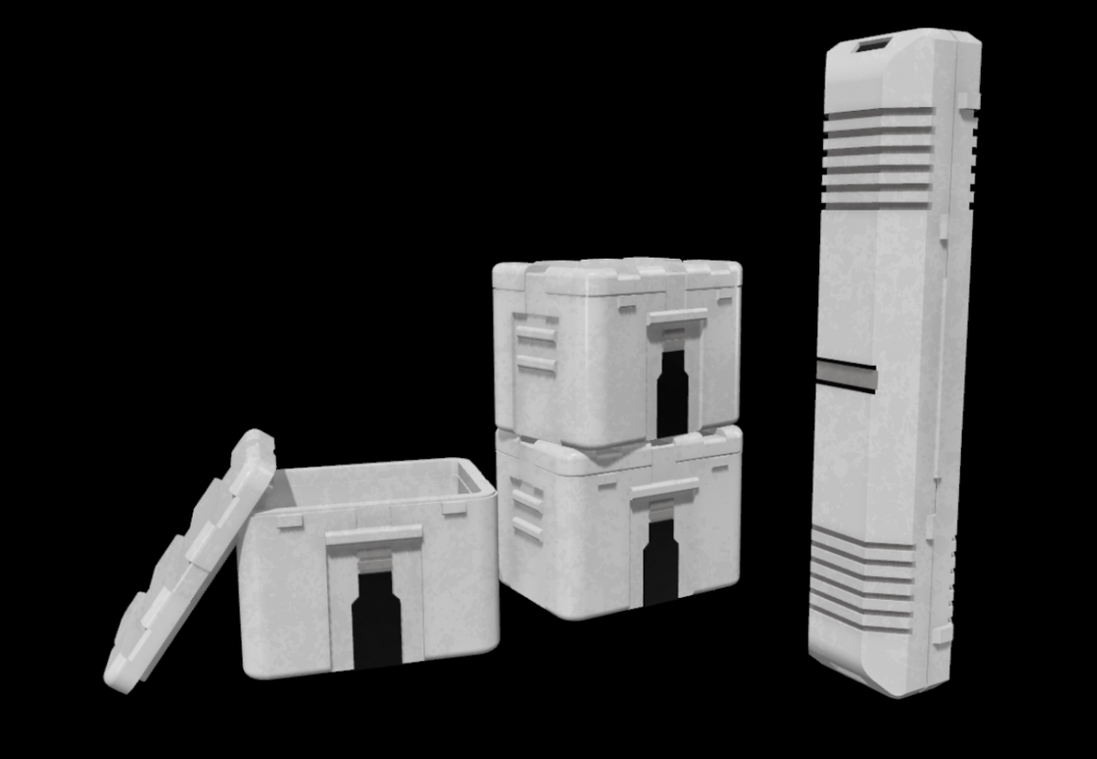 Star Wars 3d Printed Imperial Crates (Ferrix) 3.75" Or 6" Scale