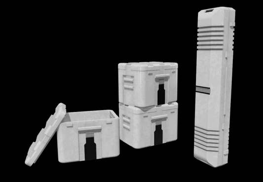 Star Wars 3d Printed Imperial Crates (Ferrix) 3.75" Or 6" Scale