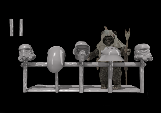 3D Printed Star Wars Ewok helmet drums 3.75" Scale