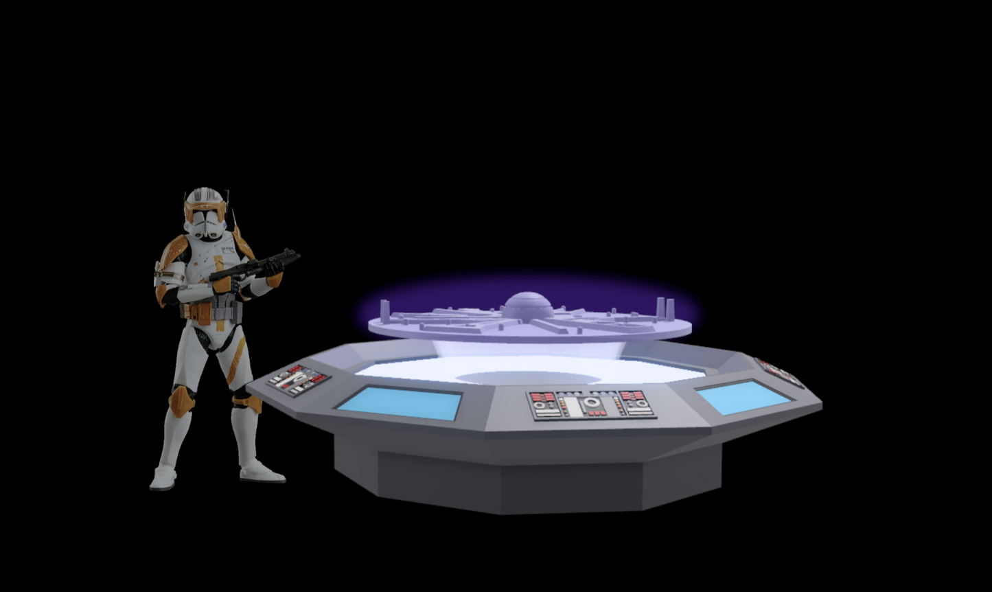 3D Printed Holo Table with Hologram(Anaxes Command Center) for 3.75" &6" FIGURES