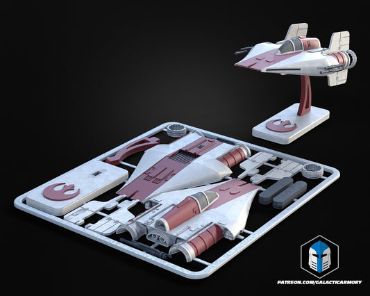 3d printed - STAR WARS  A Wing - kit card - full colour print