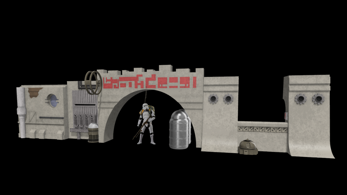 Star Wars 3D Printed Jedha City Shelf Diorama for 3.75" Or 6" Figures