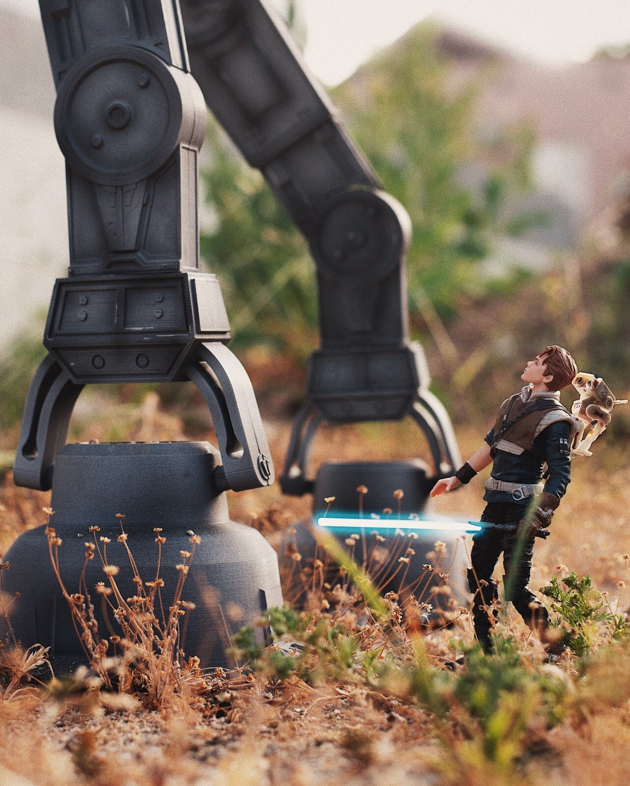 3D Printed AT-AT leg prop x2 for Black Series scale dioramas