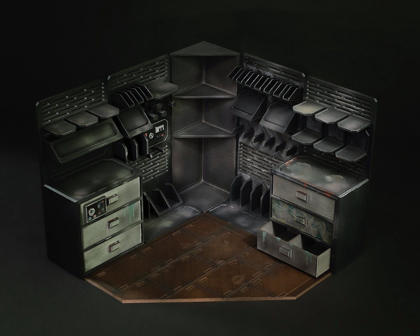 3D printed weapons storage room for Star Wars 6" Black series figures