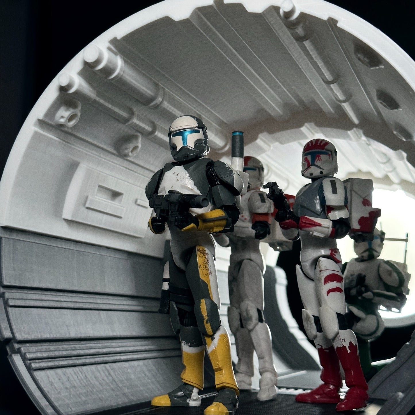 3D printed tunnel diorama for 1/12th Star Wars Black series figures