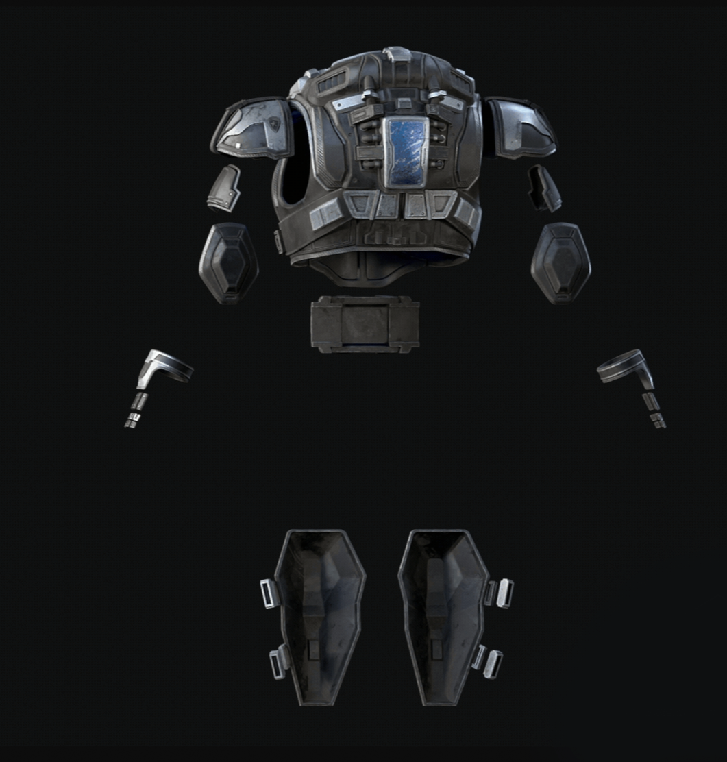 Gears of War, Marcus Fenix's, COG Inspired 3D Printed Raw, unpainted Armour