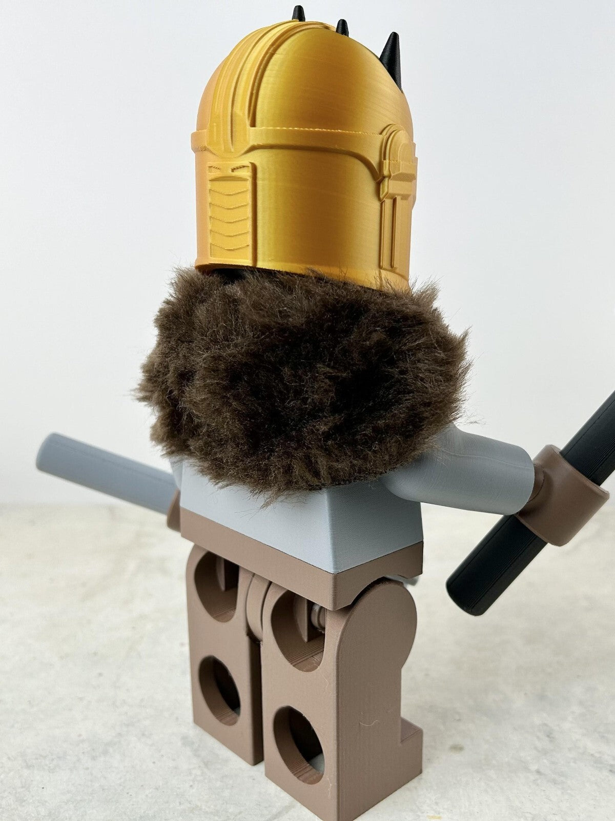 3D Printed. 9" Brick inspired Deluxe The Armourer with fur and tools