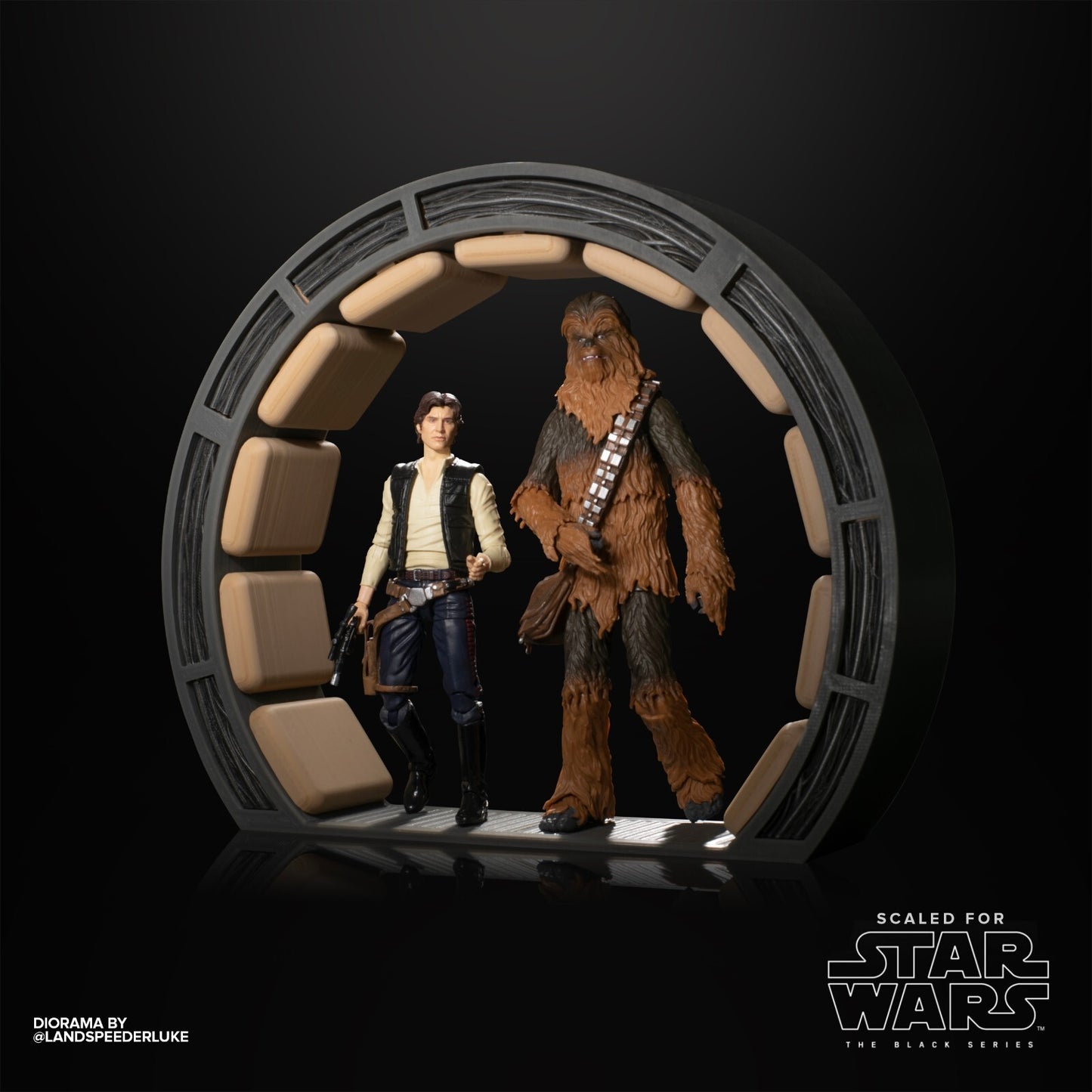 3D printed Milennium Falcon Doorway for 3.75" and 6" Star Wars Figures