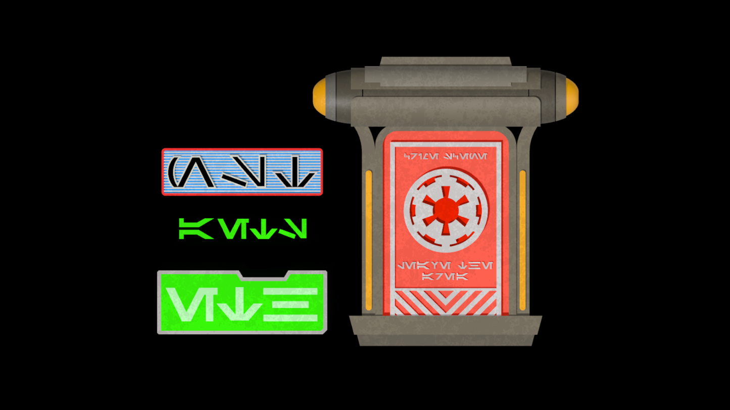 3D Printed Coruscant street signs for 3.75" & 6" Star Wars Figures