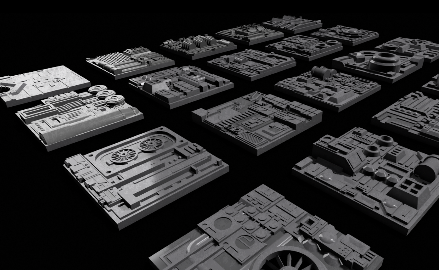 Star Wars 3D Printed Death Star surface tiles/panels 74mm x 74mm