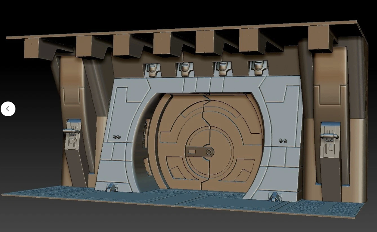 Custom Trade Federation Doorway Diorama For 3.75 in (1:18) Figure