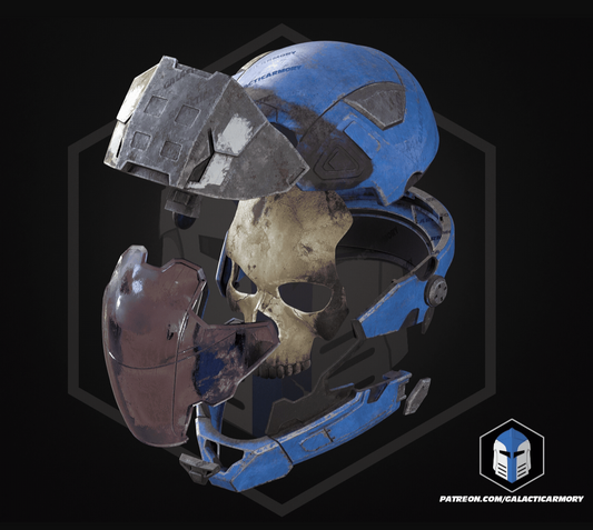 The Halo Haunted Helmet 3D printed raw