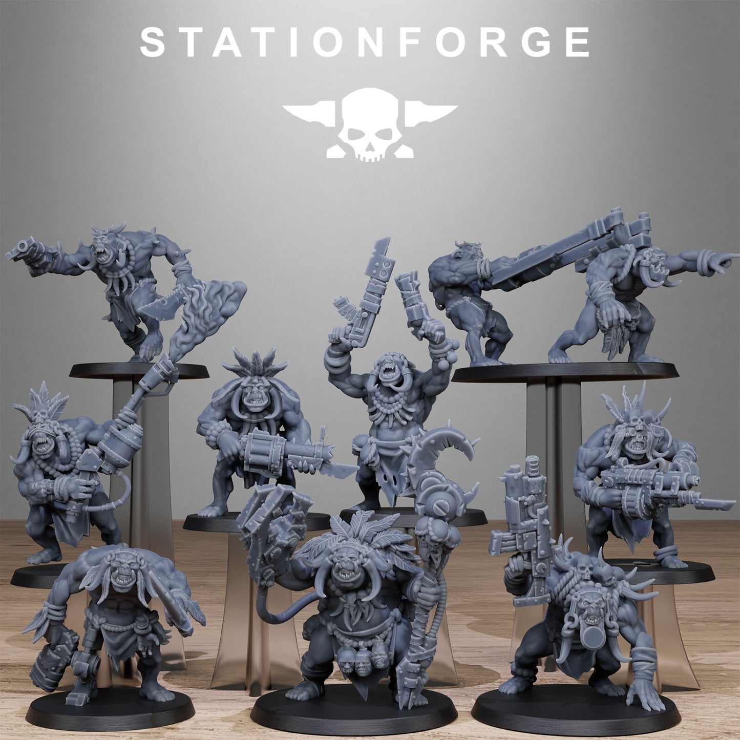 The Orkaz Tribal Infantry from Station Forge 32mm INC BASES + FREE POST