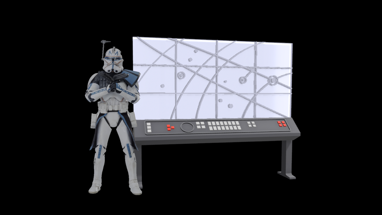 3D Printed Tactical Screen (Anaxes) For 3.75" & 6" Star Wars Figures