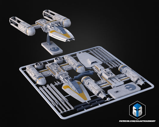 3d printed - STAR WARS  Y Wing- kit card - full colour print