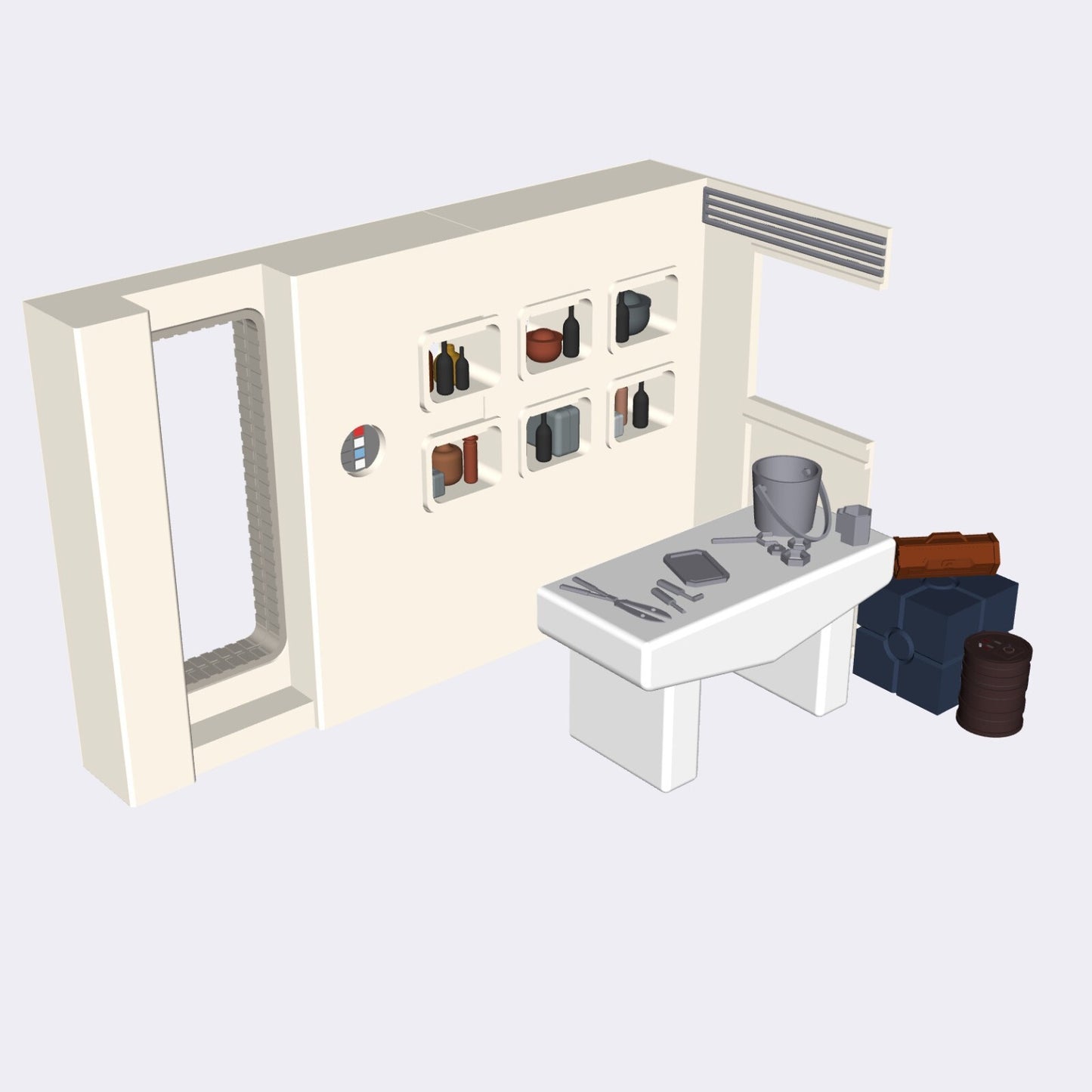 3D Printed Tosche Station diorama for 3.75" & 6" Star Wars Figures