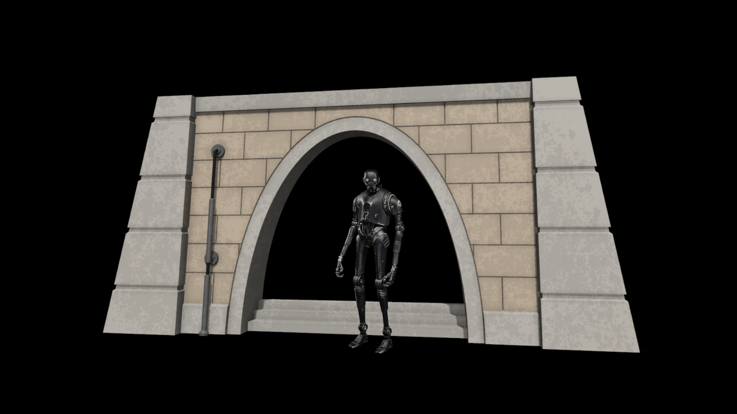 3D Printed Star Wars Ghorman Street diorama for 3.75" & 6" Figures