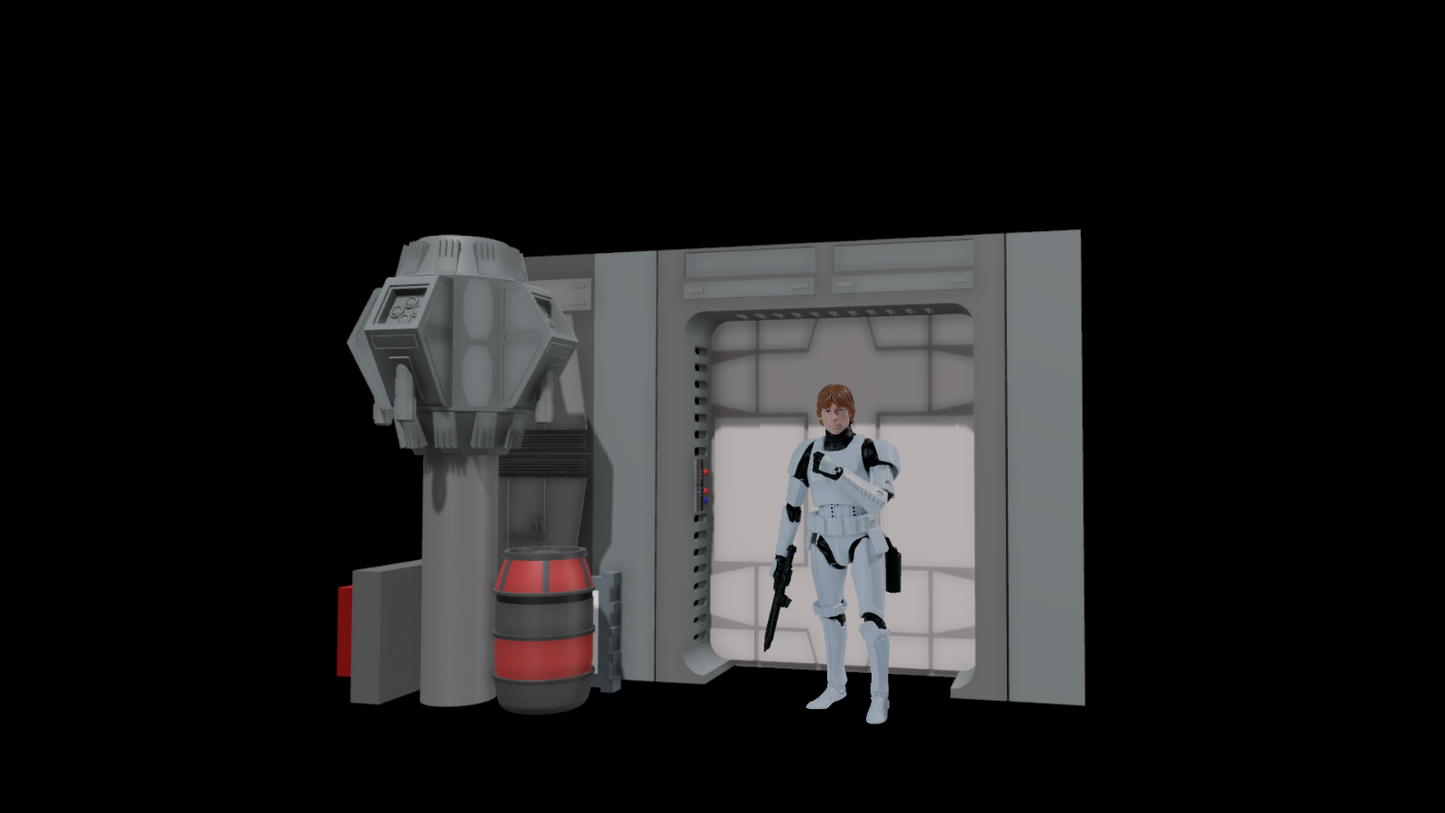 Star Wars Death Star Control Room 327 Door Wall Diorama For 3.75" Or  6" Figures