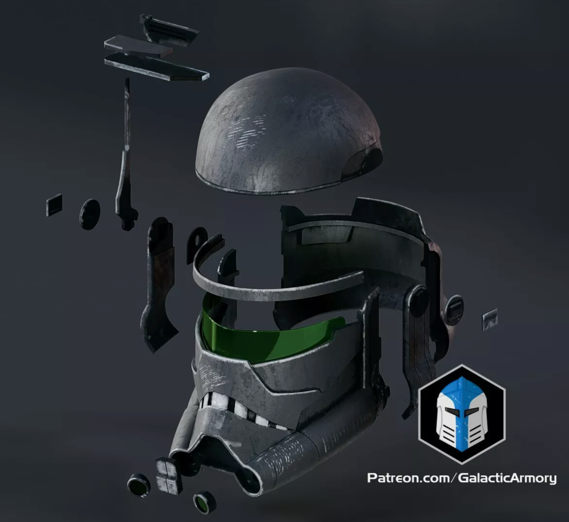 Star wars! Imperial Crosshair Helmet 3D printed Cosplay Raw Kit