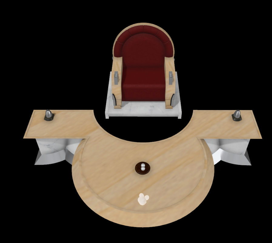 Queen Amidala's Throne and Desk and Bantha droid 3.75"